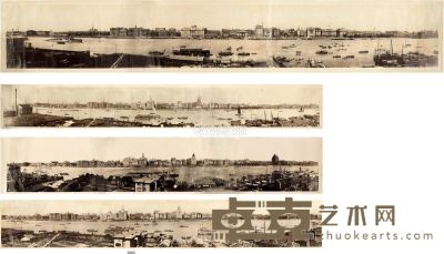 1929年作 民国时期 上海外滩全景照四帧 123.5×20cm；132.5×20cm；143.5×25.5cm；145.5×20