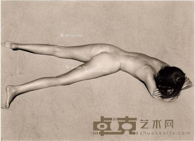 爱德华·韦斯顿 沙漠人体 其子Cole Westan签名 23.5×17cm