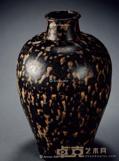 南宋 吉州窑玳瑁梅瓶 高32cm