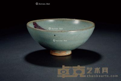 元 钧窑蓝釉紫斑碗 高8.5cm；口径19.4cm