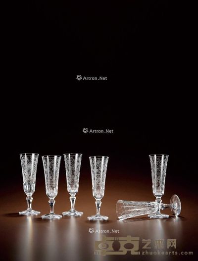 19世纪制 巴卡拉香槟杯 (一组六只)) 高17.2cm;口径5.5cm