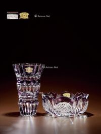 19世纪制 圣朗博紫色花瓶及果盆 （一组）