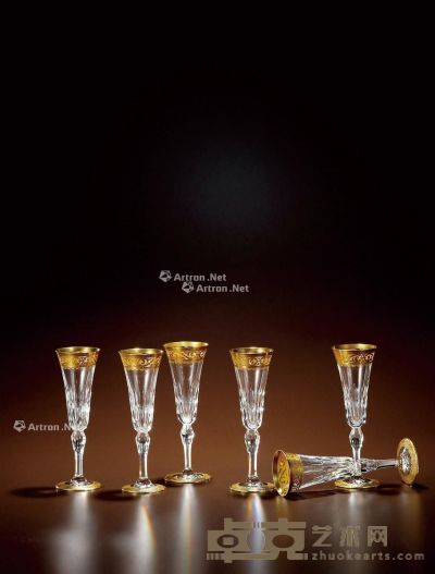 19世纪制 圣路易香槟杯 （六只） 高19.8cm；口径6.5cm