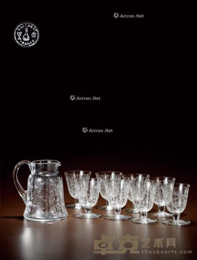 19世纪制 巴卡拉凉杯 （一组） 壶高17.5cm；口径15.5cm；杯高11cm；口径8.5cm