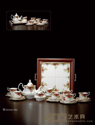 1962年制 Royal Albert骨瓷茶具 （一套） 茶壶高19cm；口径16.5cm；杯高8cm；口径8.7cm；骨碟直