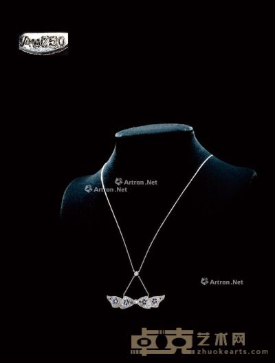 1940年制 蓝宝石配钻石蝴蝶结项链 重量6.8g