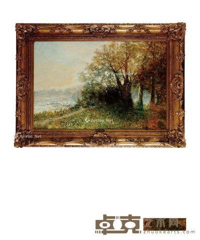 19至20世纪 公园美景 布面油画 高138cm;宽188cm