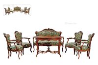 19世纪制 法国路易十六式沙发配茶几套组