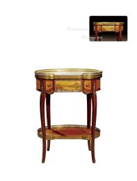 19世纪制 铜鎏金漆画小边桌