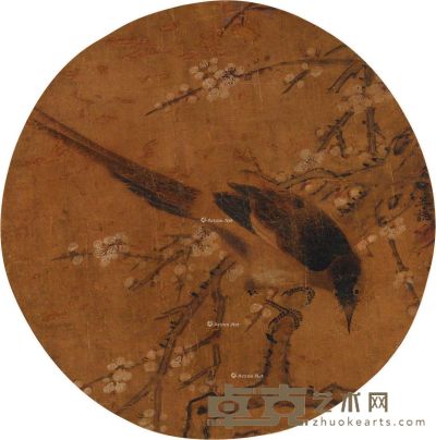 佚名 喜鹊登梅图 直径27.8cm
