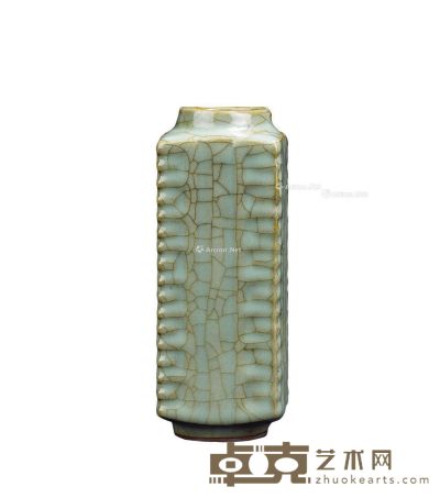 明代 龙泉窑青釉琮式瓶 高12.5cm