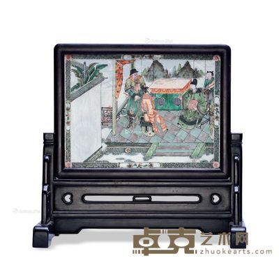 清康熙 五彩人物故事插屏 长25cm;宽18cm