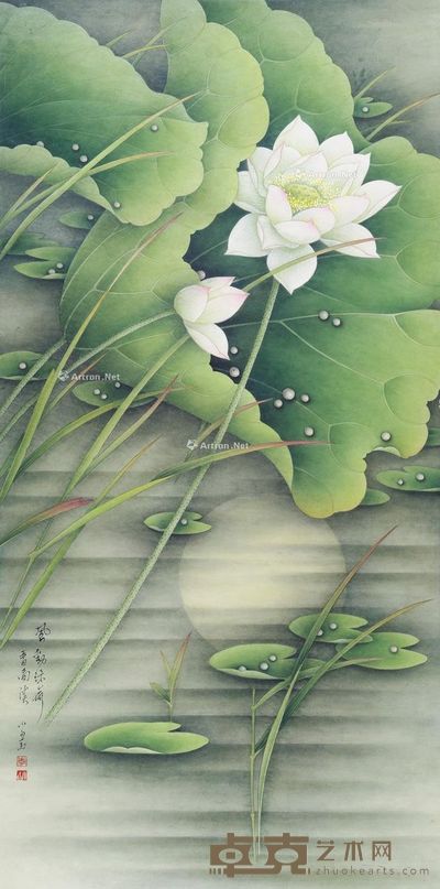 李小白 风动绿荷香满溪 131×64.5cm
