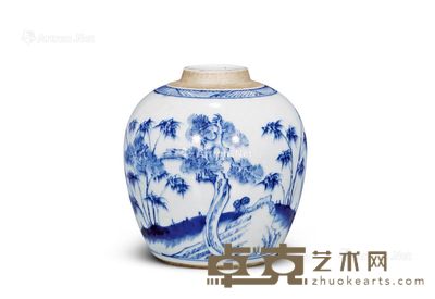 清 青花松竹梅小罐 高15cm