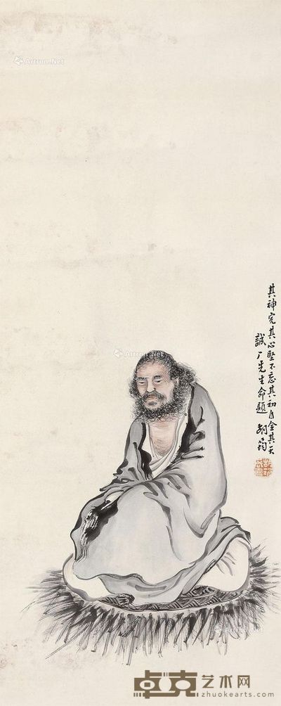 胡筠 达摩 89×36cm