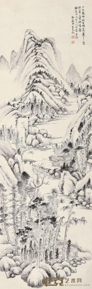 王克敬 山水 147×47cm