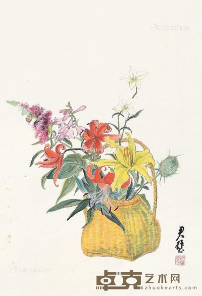 方君璧 花卉 68×47cm