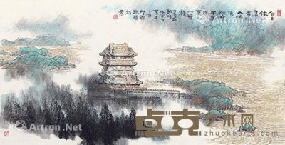 赵球 鹳雀楼 68×132cm