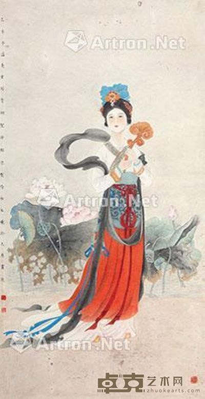 杜玉曦 晋祠仕女 128×65cm