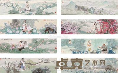 杜玉曦 人物八开 17.5×67cm×8