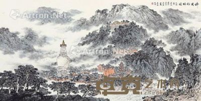 殷渭凌 佛国禅瑞图 68×134cm