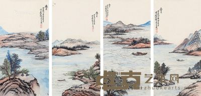 赵延绪 山水 66×34cm×4