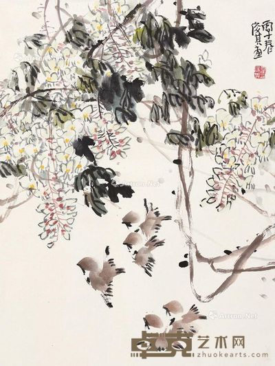 霍俊其 花鸟 65×48.5cm