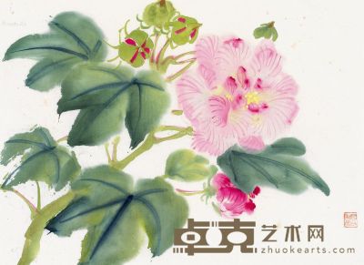周昌谷 花卉 25×34cm