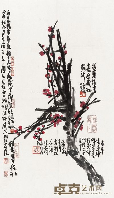 曾宓 红梅 68×40cm