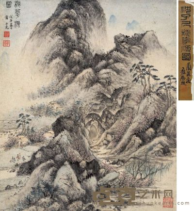 沈士充 桃花源图 32×26.5cm