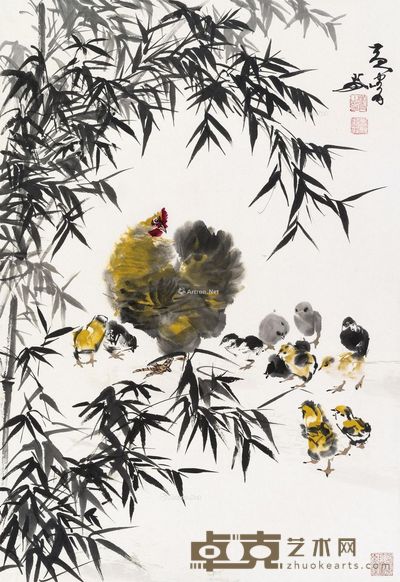 黄胄 母子图 65.5×45cm