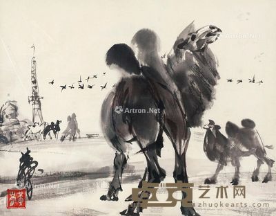 黄胄 骆驼 33×42cm