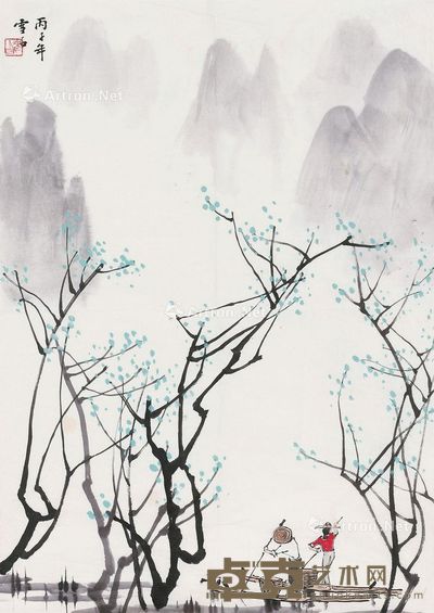 白雪石 山水 48×34cm
