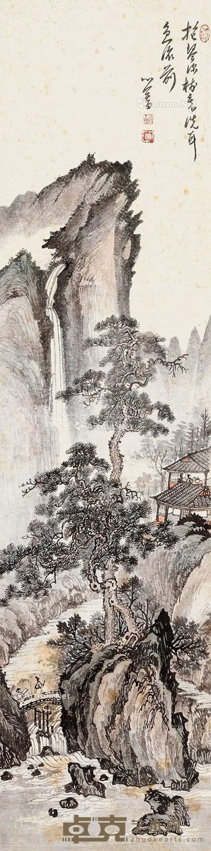 溥儒 山水 129×32cm