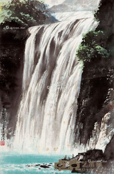 李问汉 黄果树瀑布 68×45cm