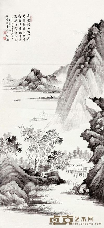 黄君璧 山水 94×43cm