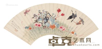 廖云锦 蝶戏图 17×52cm