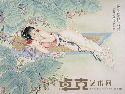 季康 蕉荫仕女 78×104cm