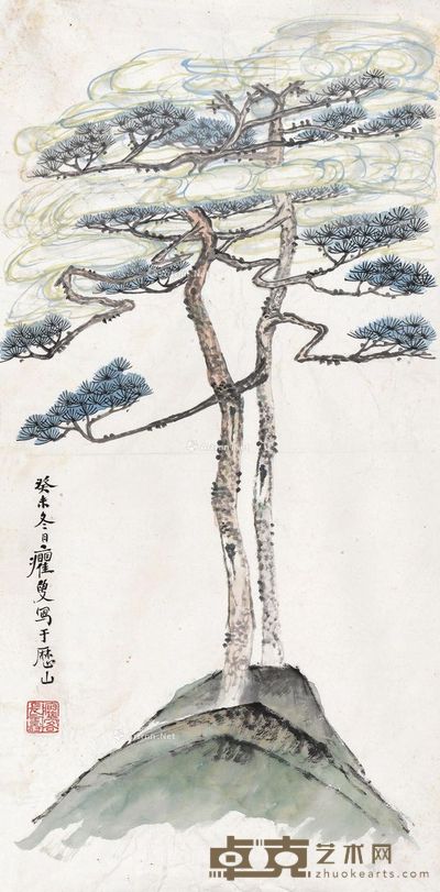 洪毅 松石图 63×31cm