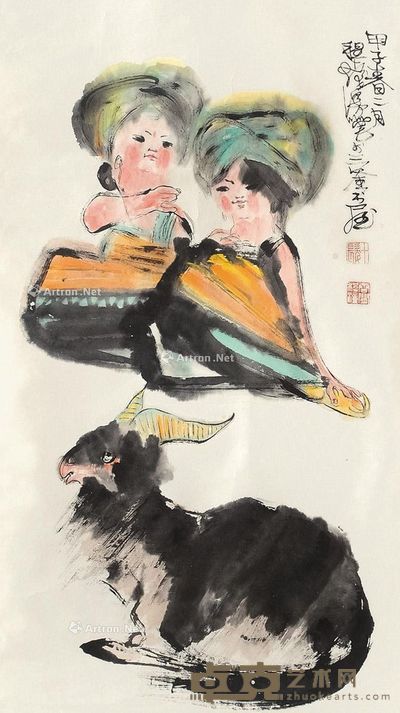 程十发 人物 77×41cm