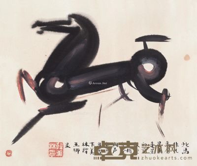 韩美林 神马 37.5×45cm