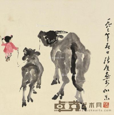 张广 牧牛小童 67×66cm