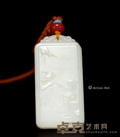 罗敏 和田玉 江南水乡挂件 重量46g