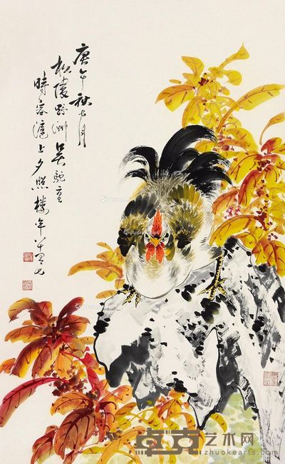 吴野洲 鸡 96×59cm