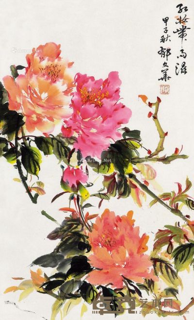 郁文华 花卉 64×38cm