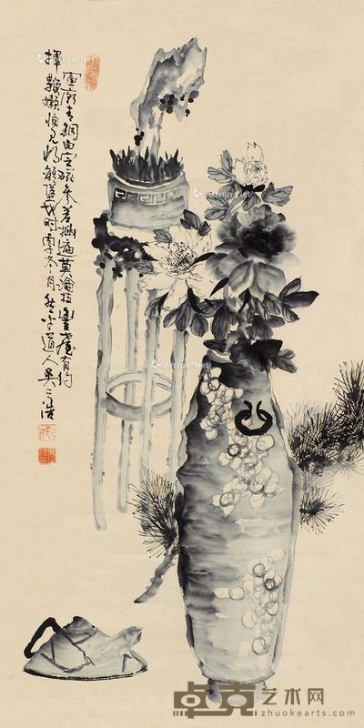 吴之浩 博古 132×66cm