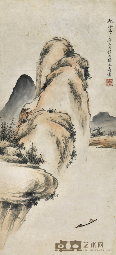 潘恭寿 山水 63×29cm
