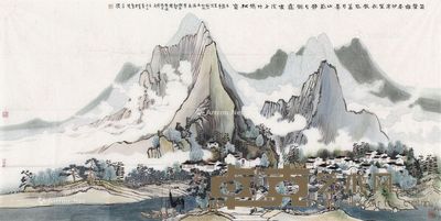 方骏 山水 68×136cm