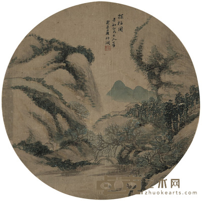 杨伯润 探梅图 Φ26.5cm