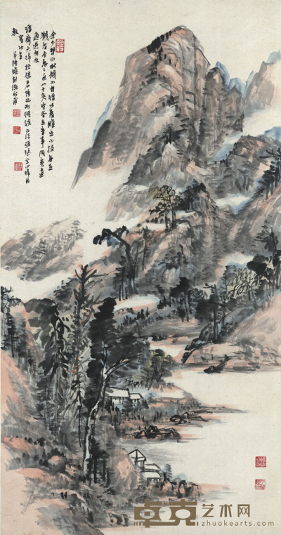 陆维钊 巖光悦性 52×99cm